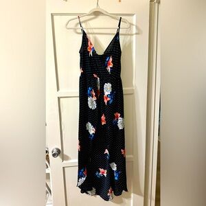 Maxi Dress / Romper Shorts Combo with Front Snap & Adjustable Straps - M